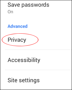 Press Privacy settings